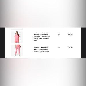 FIGS neon pink scrubs; size small. No longer sold/limited edition